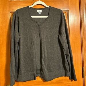 Old Navy Dark Shimmering Gray Cardigan Sweater